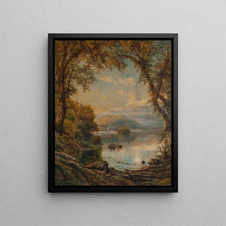 Edmund Darch Lewis - Lake Landscape with Fishermen.webp
