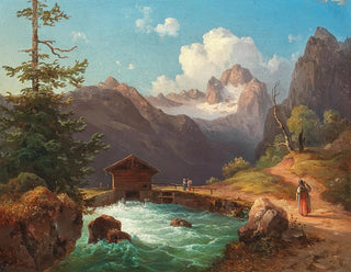 Una vista de la cordillera del Dachstein - Edmund Mahlknecht — vista de la obra