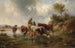 Cow with shepherds at the ford - Edmund Mahlknecht — artwork view