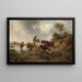 Cow with shepherds at the ford - Edmund Mahlknecht — framed artwork on a wall