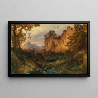 Edmund Von Wrndle - Romantische Landschaft im Abendlicht.webp