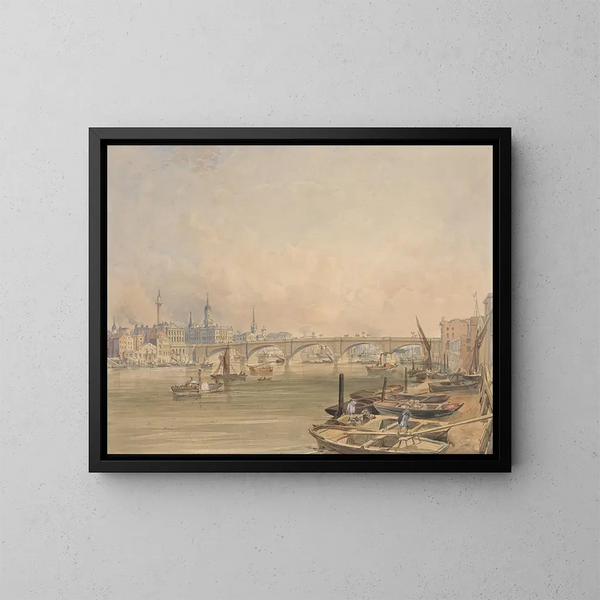 Una vista del puente de Londres - Edmund Walker — cuadro enmarcado en la pared