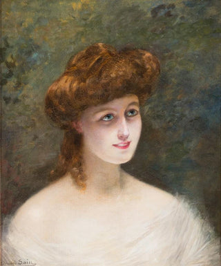 Edouard Alexandre Sain - Portrait of a beauty with red hair.webp