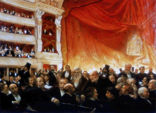 Intermède durante una primera en la Comédie-Française en 1885 - Édouard Dantan — vista de la obra