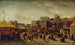Fairground painting of Place Saint-Pierre Montmartre in 1861 - Édouard Hubert — artwork view