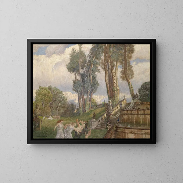 Niños jugando - Eduard Ameseder — cuadro enmarcado en la pared