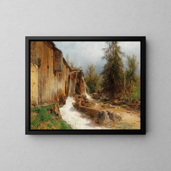 Molino en Spital-Pyhrn - Eduard Peithner von Lichtenfels — cuadro enmarcado en la pared