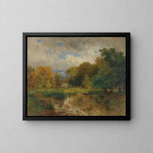 paisaje fluvial cerca de Lundenburg - Eduard Peithner von Lichtenfels — cuadro enmarcado en la pared