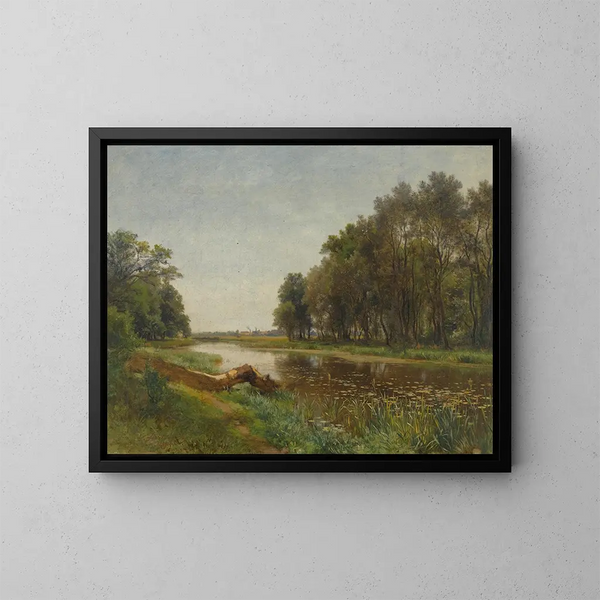 La marche près de Lundenburg - Eduard Peithner von Lichtenfels — cuadro enmarcado en la pared