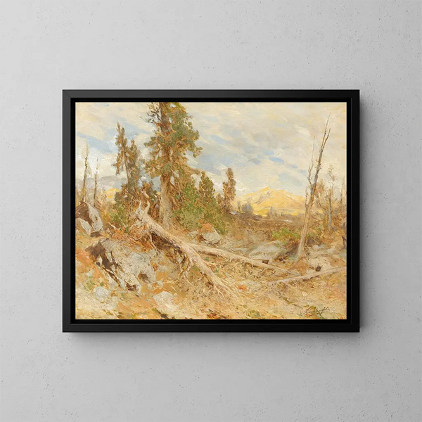 Caída de árboles - Eduard Peithner von Lichtenfels — cuadro enmarcado en la pared