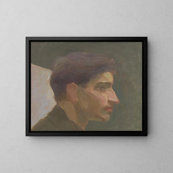 Study of a Young Man's Head - Eduard Putra — framed artwork on a wall