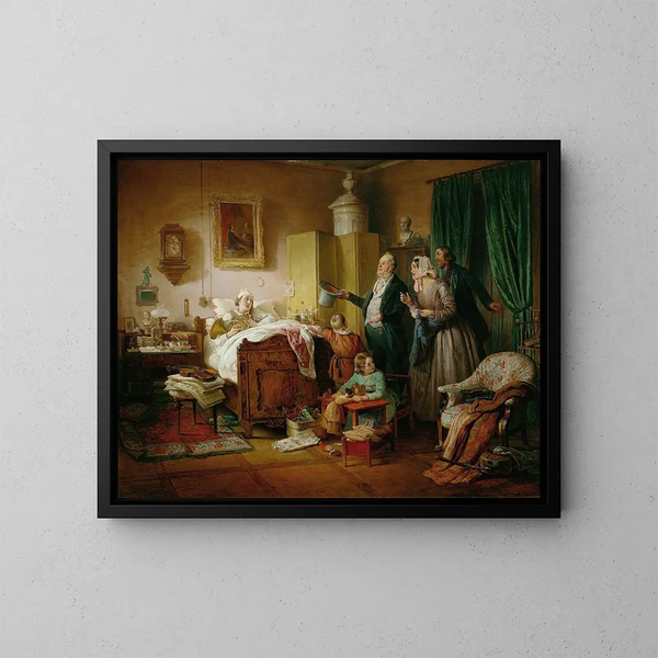El músico enfermo - Eduard Ritter — cuadro enmarcado en la pared