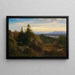 paisaje del Chiemsee con vista a los Alpes bávaros - Eduard Schleich el Viejo — cuadro enmarcado en la pared