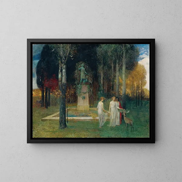 Nymphe au bassin - Eduard Veith — cuadro enmarcado en la pared