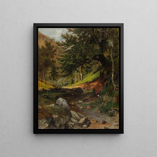 Eduard Zetsche - Waldpartie mit Bachlauf.webp