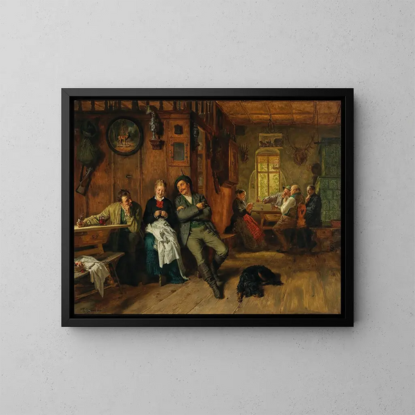 Enfouissement - Eduard von Grützner — framed artwork on a wall