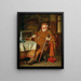 Falstaff con una espada, jarra de vino y vaso - Eduard von Grützner — cuadro enmarcado en la pared