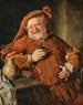 Falstaff con una jarra y un vaso - Eduard von Grützner — vista de la obra