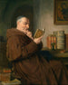 Monk reading with a glass of wine - Eduard von Grützner — artwork view