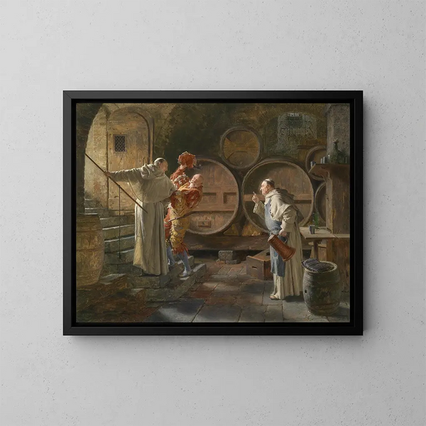 After a Heavy Session - Eduard von Grützner — framed artwork on a wall