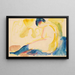 Mujer desnuda sentada con medias azules - Edvard Munch — cuadro enmarcado en la pared