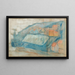 Pueblo junto al mar - Edvard Munch — cuadro enmarcado en la pared