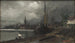 Vista de la ciudad con puerto, estudio - Edvard Persus — vista de la obra