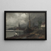 Vista de la ciudad con puerto, estudio - Edvard Persus — cuadro enmarcado en la pared