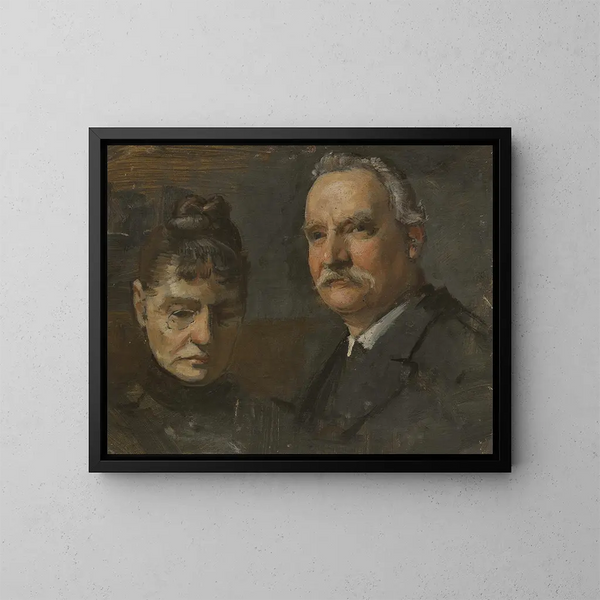 Retrato de un hombre y una mujer - Edvard Persus — cuadro enmarcado en la pared