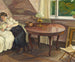 interior con mujer leyendo - Edvard Weie — vista de la obra