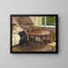 interior con mujer leyendo - Edvard Weie — cuadro enmarcado en la pared