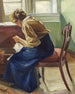 interior con mujer sentada - Edvard Weie — vista de la obra