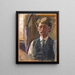 Self-portrait painting - Edvard Weie — framed artwork on a wall