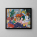 Still life with oranges in a basket - Edvard Weie — framed artwork on a wall