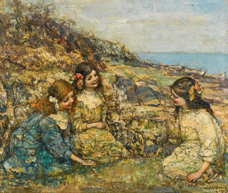 Edward Atkinson Hornel - Blowing The Dandelion.webp