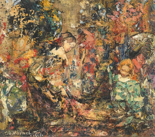 Filles aux fleurs - Edward Atkinson Hornel — vista de la obra