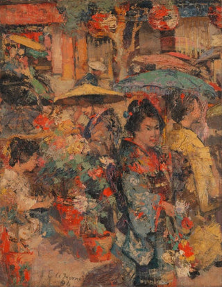 Edward Atkinson Hornel - Flower Market Nagasaki.webp