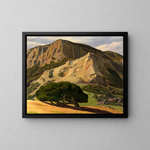 Robles y rocas en San Luis Obispo - Edward Bruce — cuadro enmarcado en la pared