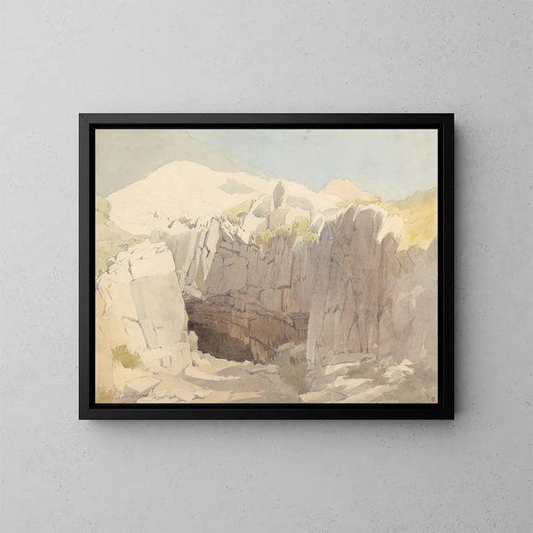 Estudio de las rocas en Mumbles - Edward Duncan — cuadro enmarcado en la pared