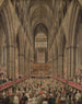 Vista interior de la abadía de Westminster con motivo de la conmemoración de Handel, tomada desde la logia de los directores - Edward Edwards — vista de la obra