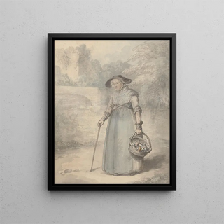 Edward Edwards - Old Lady with Basket of flowers.webp