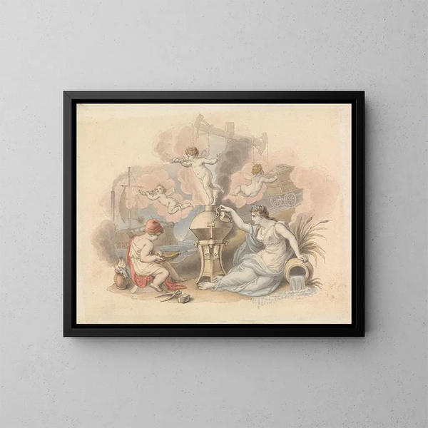 Allegory of Steam - Edward Francis Burney — framed artwork on a wall