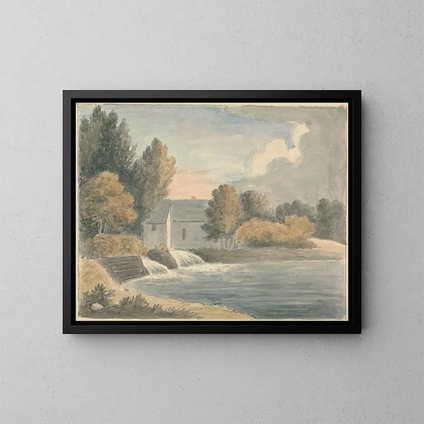 The Bathampton Mill - Edward Francis Burney — framed artwork on a wall