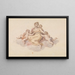 Madre e hijos sentados en una nube - Edward Francis Burney — cuadro enmarcado en la pared