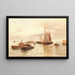 Bateaux sur une mer calme - Edward Henry Eugene Fletcher — cuadro enmarcado en la pared