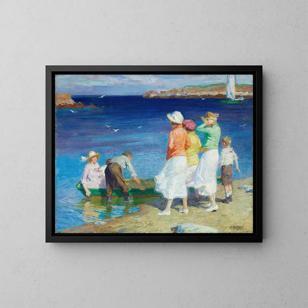 Una salida en barco - Edward Henry Potthast — cuadro enmarcado en la pared