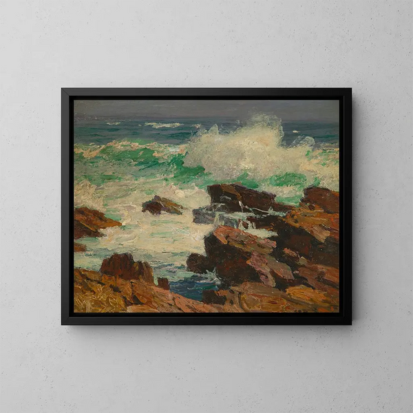 Olas rompientes - Edward Henry Potthast — cuadro enmarcado en la pared