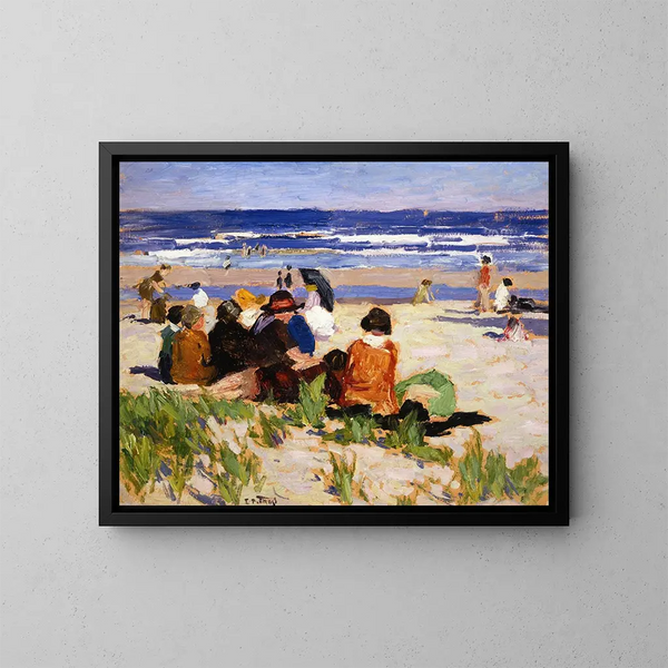Sobre la playa en Ogunquit, Maine - Edward Henry Potthast — cuadro enmarcado en la pared