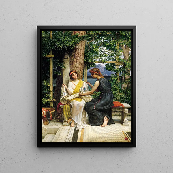 Hélène y Hermia - Edward John Poynter — cuadro enmarcado en la pared