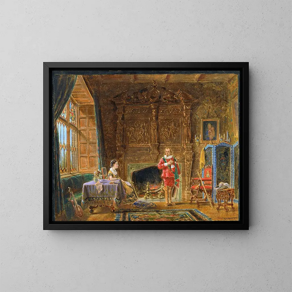 Interior - Edward Lamson Henry — cuadro enmarcado en la pared